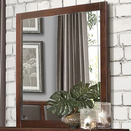 Contemporary Mirror with Wood Frame